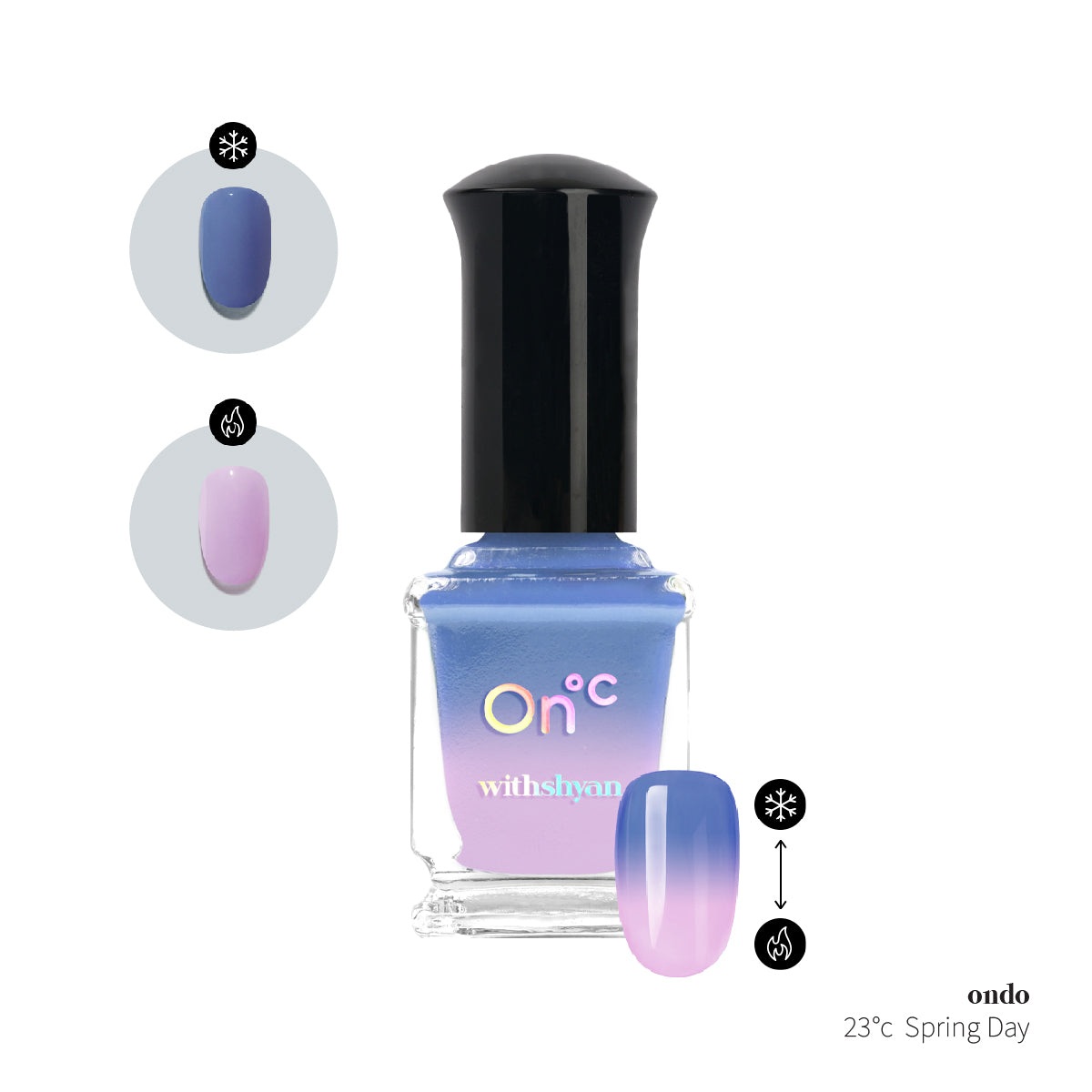 WithShyan Korea colour changing nail polish (16 to 23) in Spring Day colour ON23