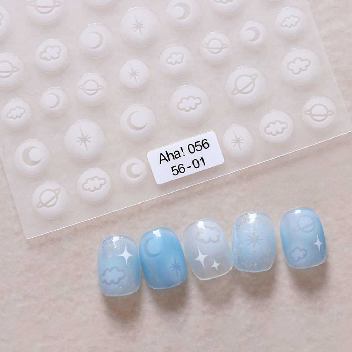 White Ombré  Nail Art Stickers