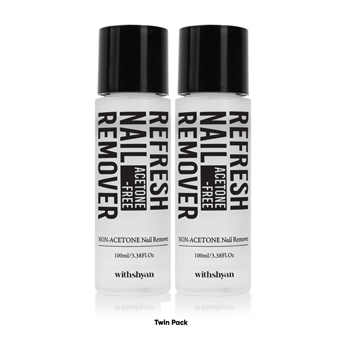 WithShyan Refresh Acetone Free Twin Pack Nail Polish Remover