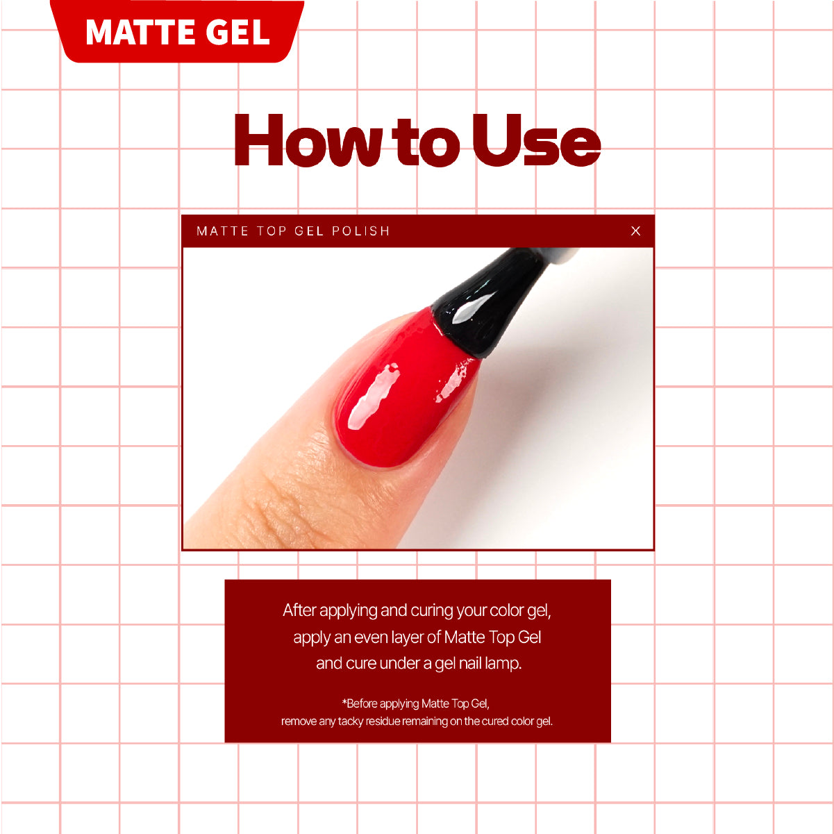 Withshyan Non-Wipe Matte Top Gel Coat 10ml