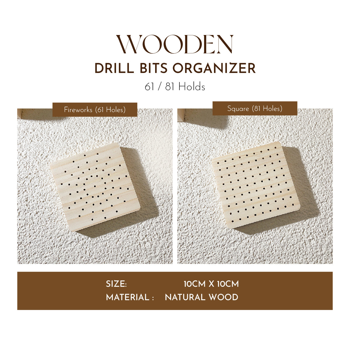 Wooden Drill Bits Holder