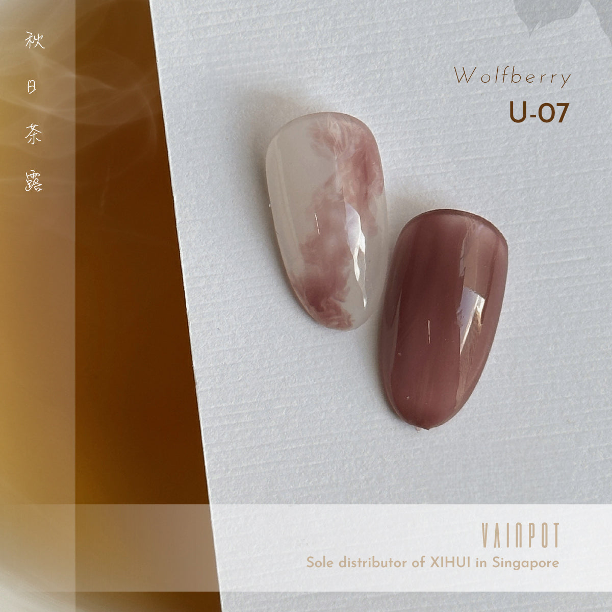 Xi Hui Autumn tea dew collection gel polish in Wolfberry U07
