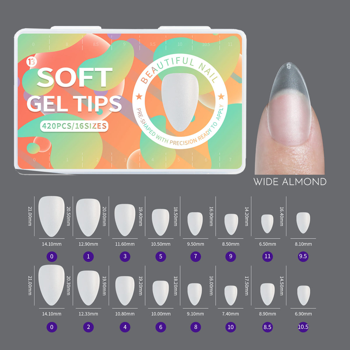 Soft Gel Nail Extension Tips - XS