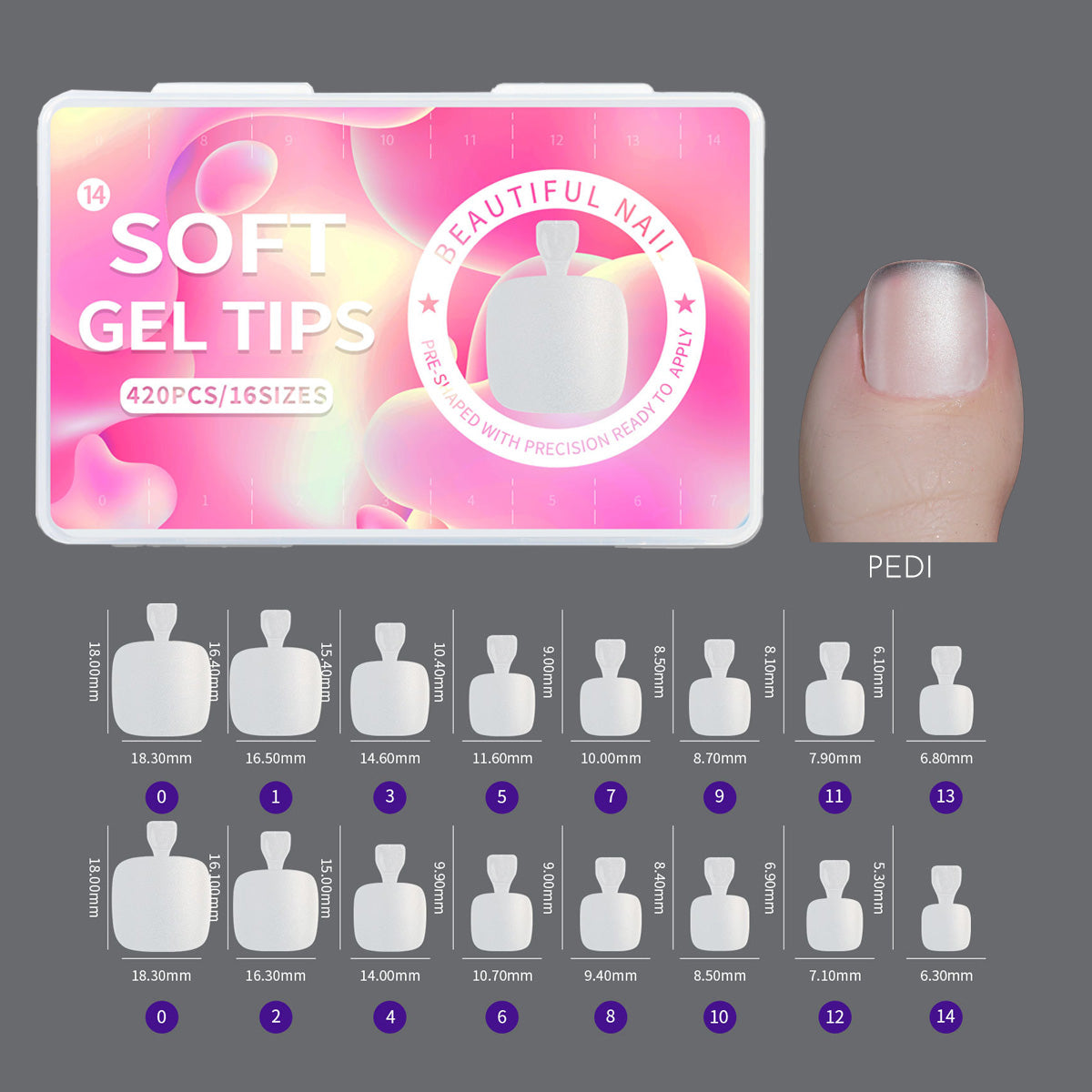 Soft Gel Nail Extension Tips - XS