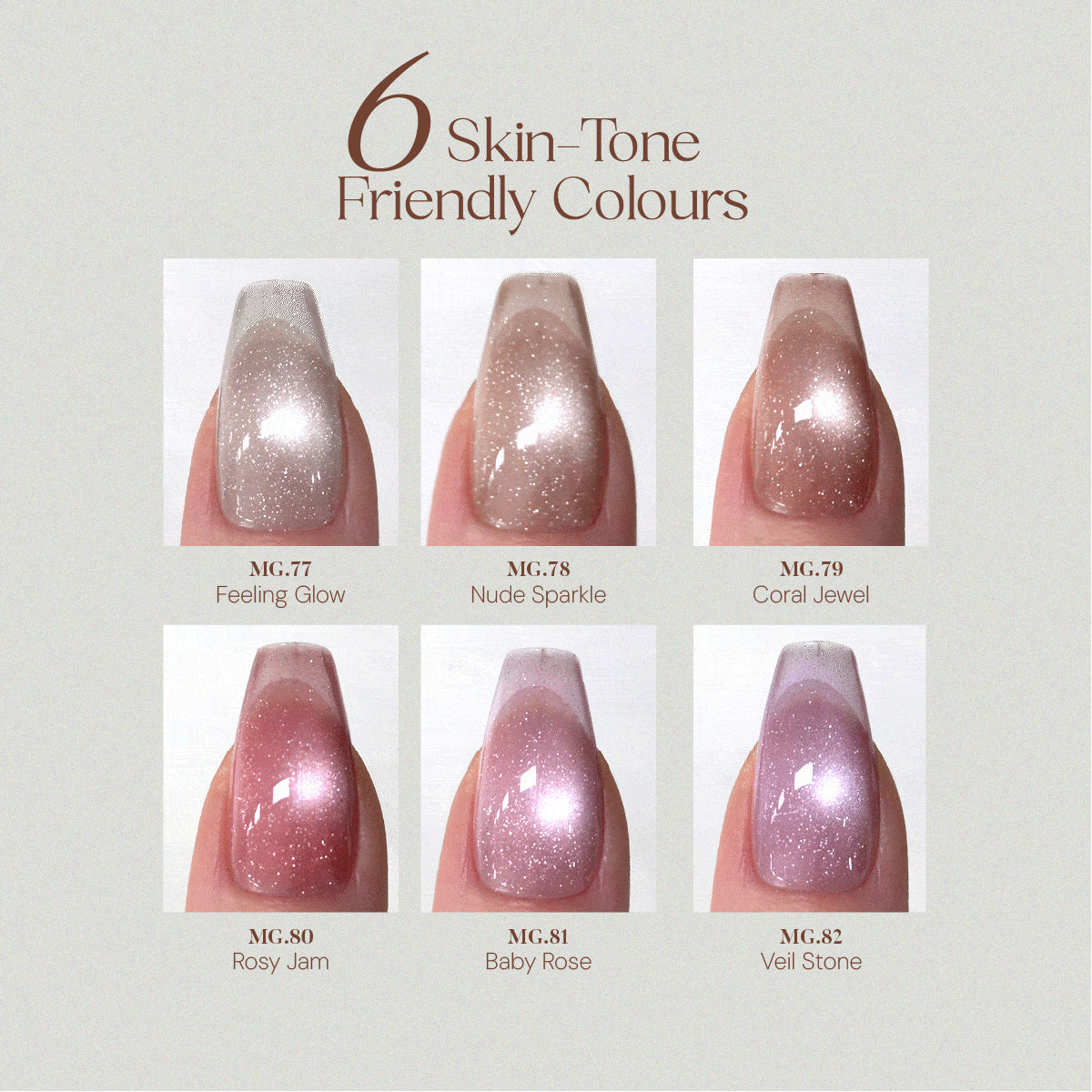 YOGURT NAIL Jeweling Collection / 6 Dual Effect Magnetic Cateye