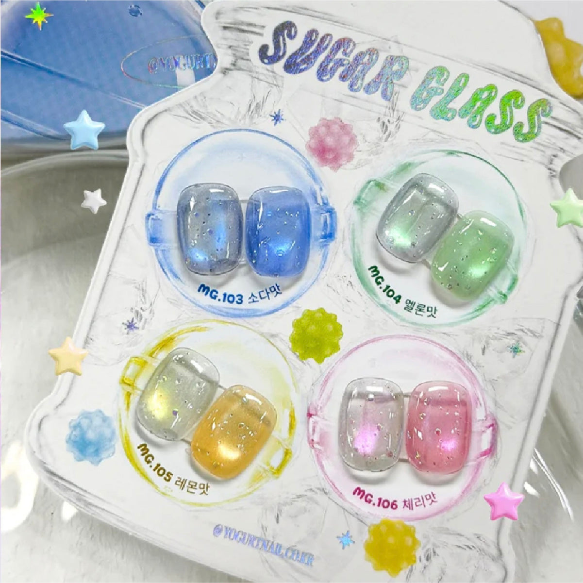YOGURT NAIL Sugar Glass Magnetic Gel Collection / 4 Colours