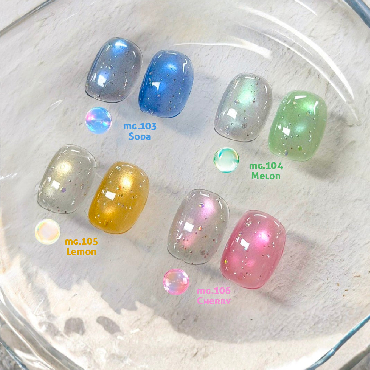YOGURT NAIL Sugar Glass Magnetic Gel Collection / 4 Colours