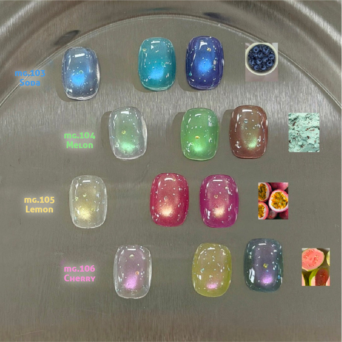 YOGURT NAIL Sugar Glass Magnetic Gel Collection / 4 Colours