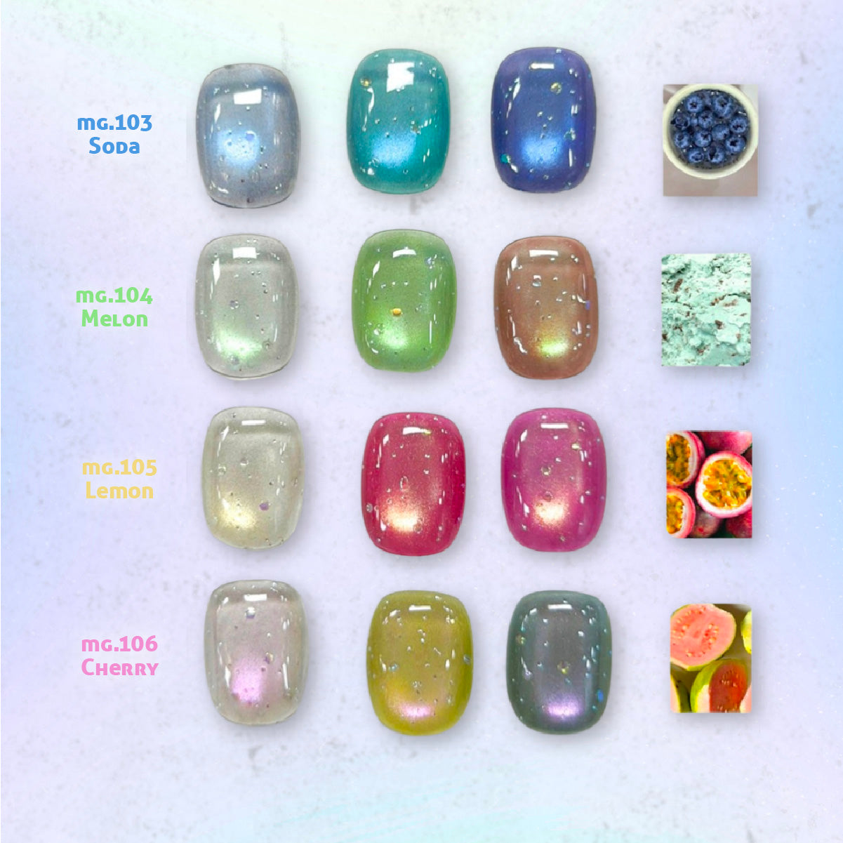 YOGURT NAIL Sugar Glass Magnetic Gel Collection / 4 Colours