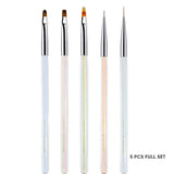 Iridescent Nail Art Brushes 5pcs FULL SET
