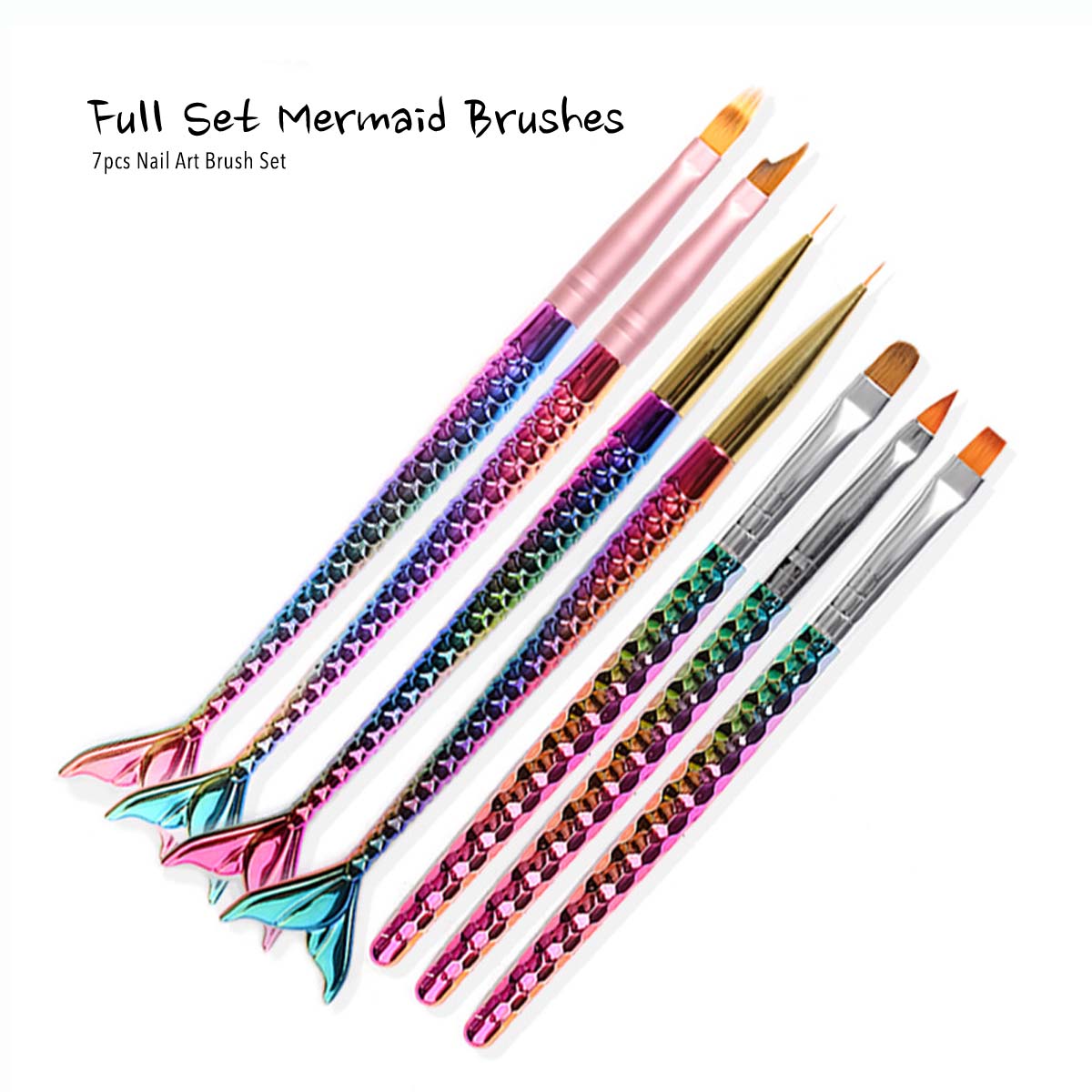 Mermaid Tail Nail Art Brush Full Set