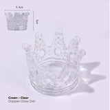 Nail Art Dappen Crown Clear Glass Dish
